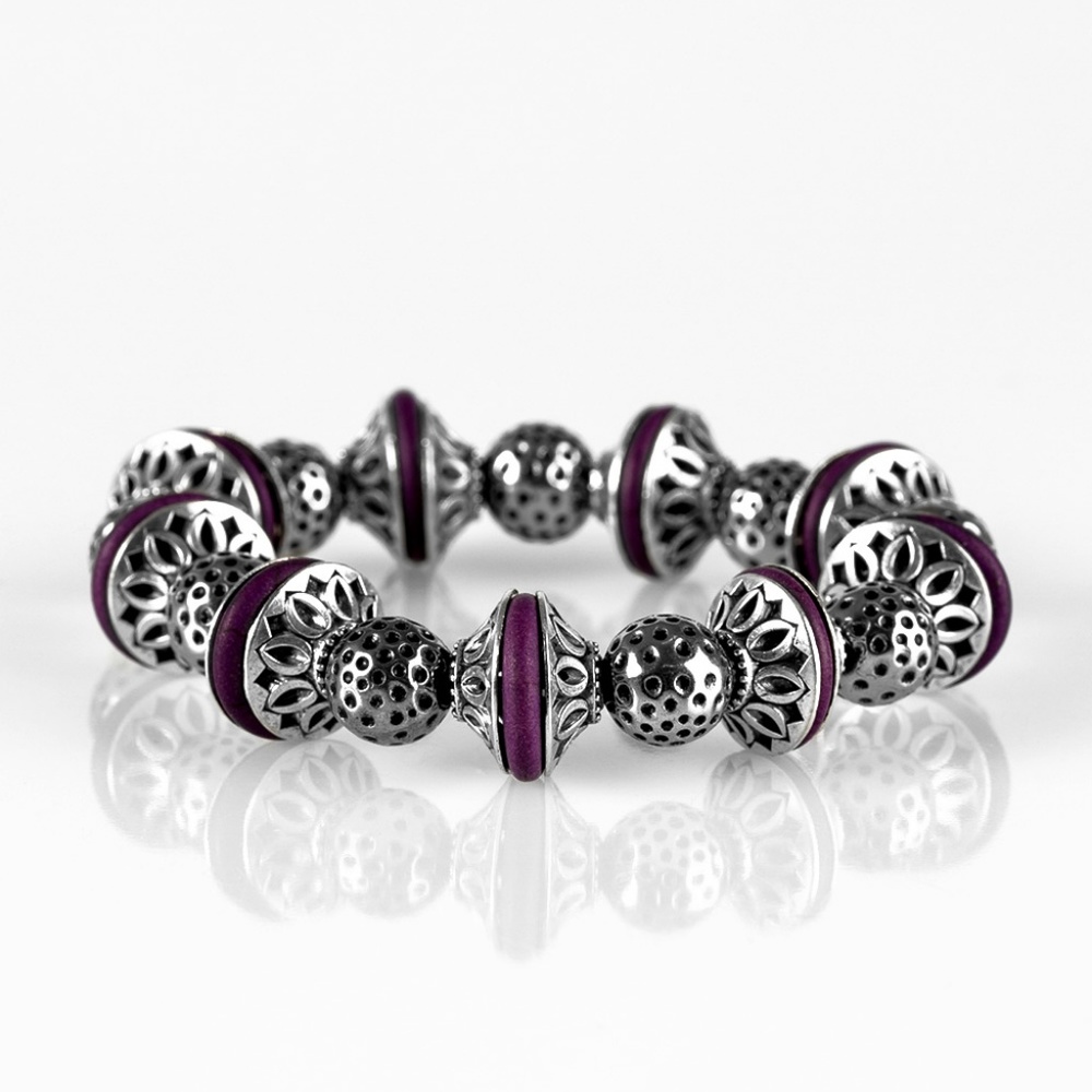 Eastern Enchantment Purple Stretch Bracelet- OS